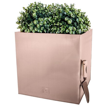 50cm Zinc Galvanised Cube Planter in a Copper Finish by Primrose™