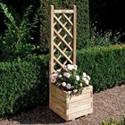 1.4m (4ft 7in) Wooden Square Planter with Lattice by Rowlinson®