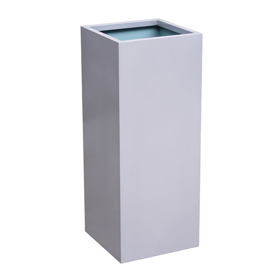 Silver Zinc Tall Square Planter