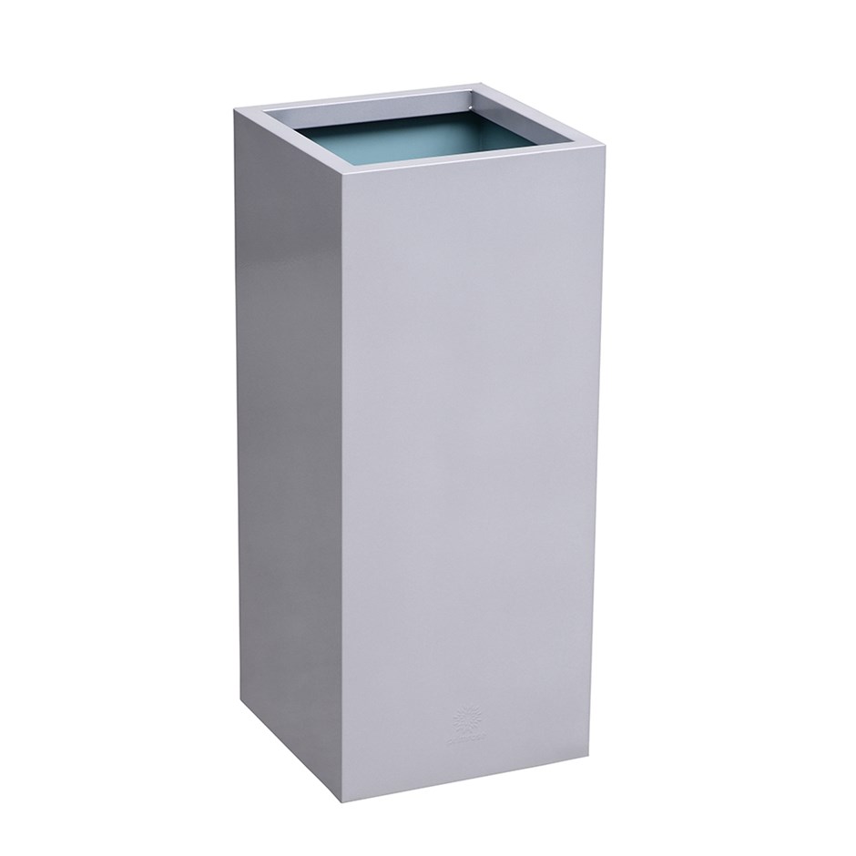 Silver Zinc Tall Square Planter