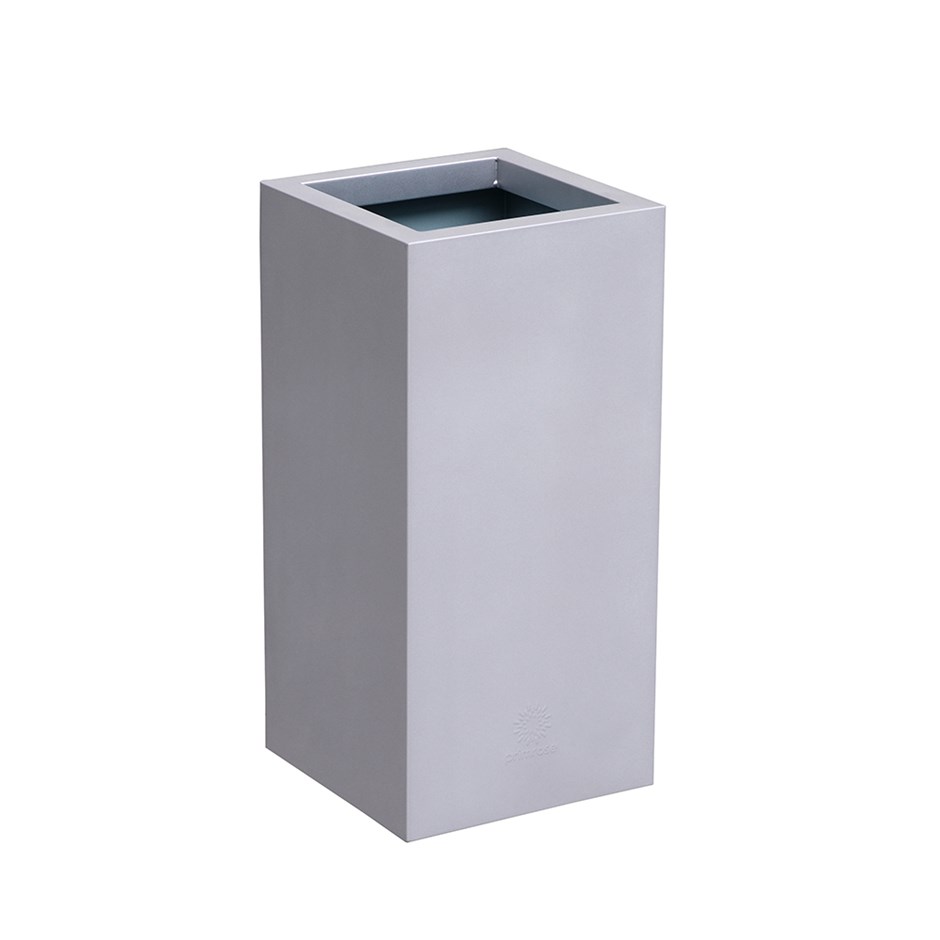 Silver Zinc Tall Square Planter