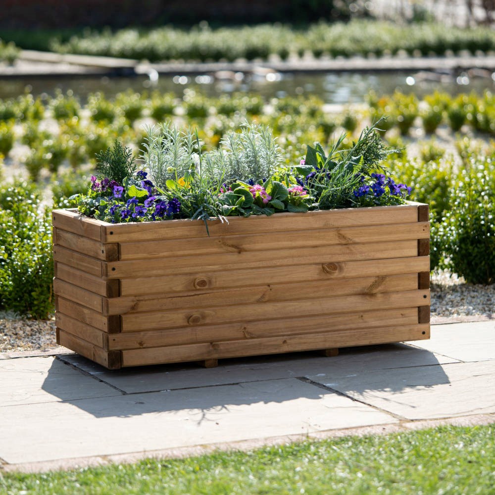 Wooden deals garden troughs