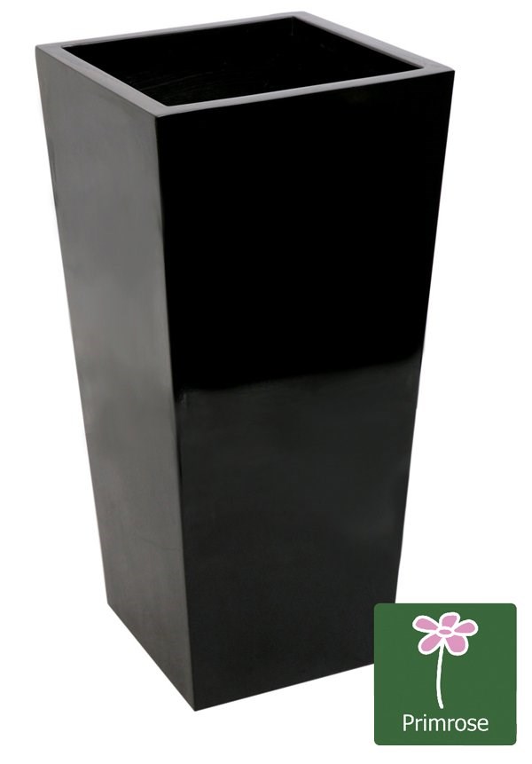 1.2m x 43cm Gloss Tall Flared Square Fibreglass Planter Black - By Primrose™