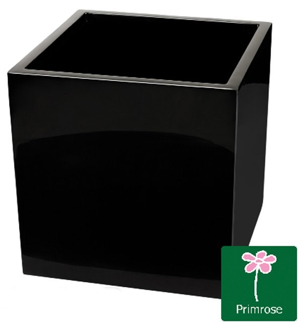 Black Gloss Fibreglass Cube Planter