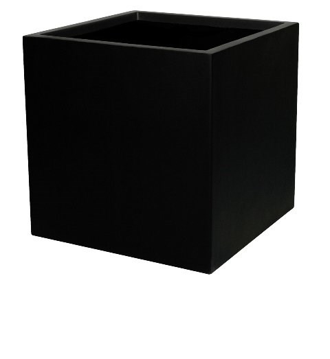 H60cm Fibreglass Cube Planter in Matt Black - By Primrose™