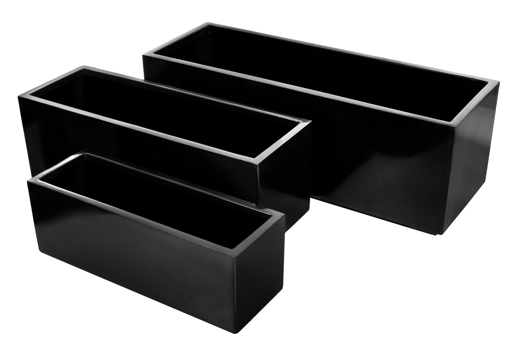 White Gloss Effect Fibreglass Trough Planter