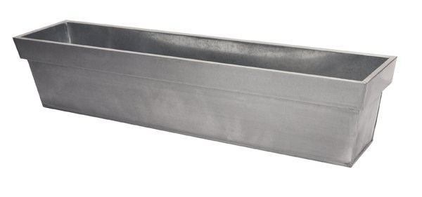 L80cm Zinc Edge Silver Trough Planters - By Primrose™