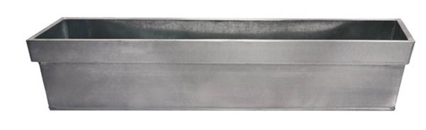 L60cm Zinc Edge Silver Trough Planter - By Primrose™