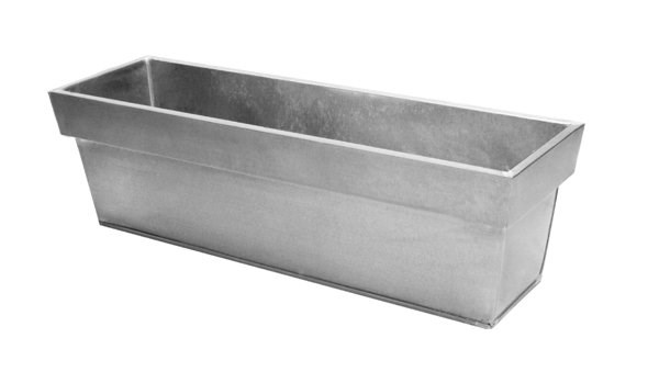 L60cm Zinc Edge Silver Trough Planter - By Primrose™