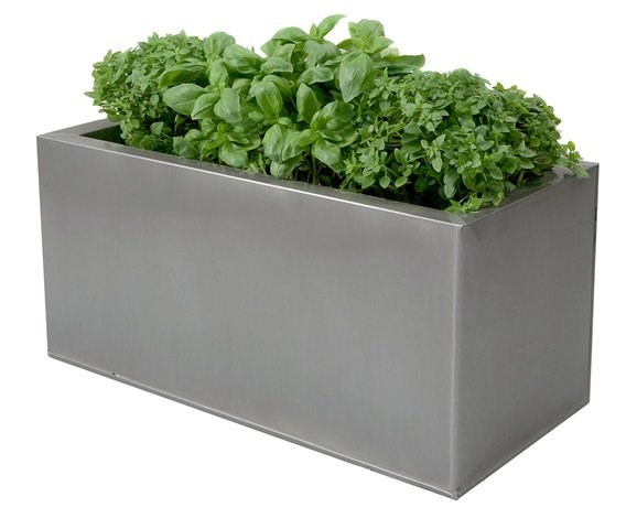 L50cm Zinc Silver Kitchen Herb Planter - By Primrose™