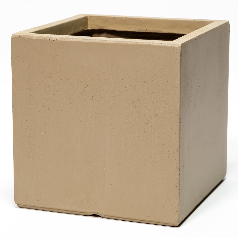 30cm Fibrecotta Medium Sand Cube Pot