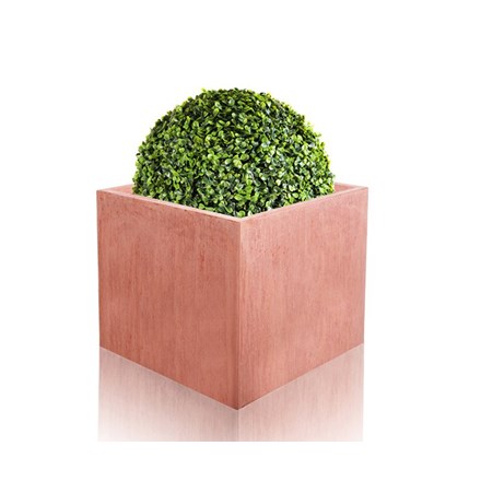 30cm Terracotta Fibrecotta Medium Textured Cube Planter