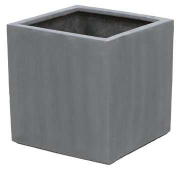 40cm Polystone Large Grey Cube Planter