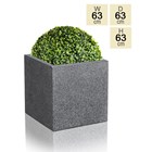 Dark Grey Terrazzo Polystone Cube Planter