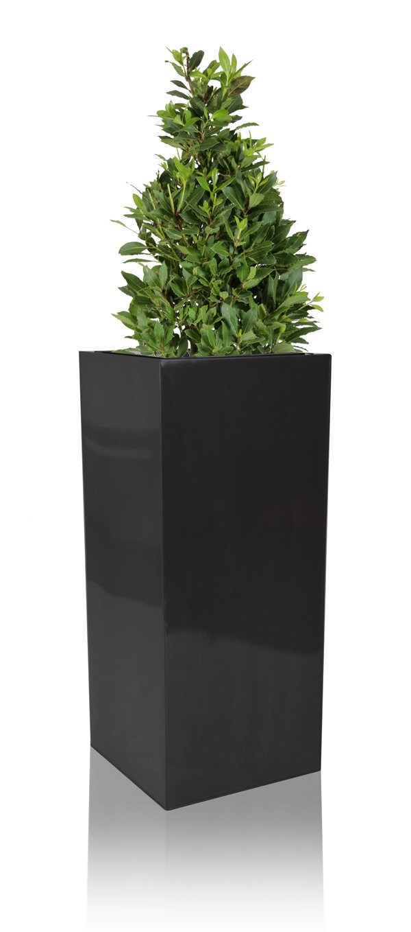 H1m Zinc Galvanised Platinum Tall Cube Planter - By Primrose™
