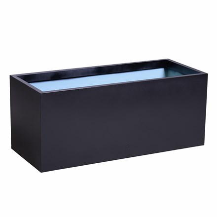 W75cm Zinc Galvanised Black Trough Planter - By Primrose™