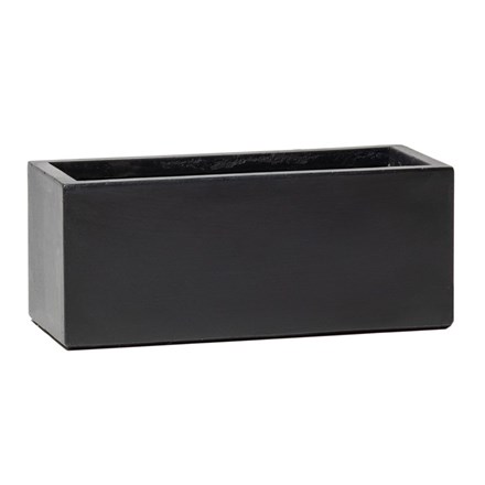 50cm Terracotta Fibrecotta Dark Grey Trough Planter