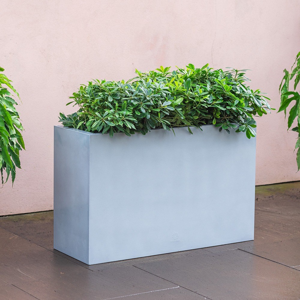 Silver Zinc Tall Trough Planter