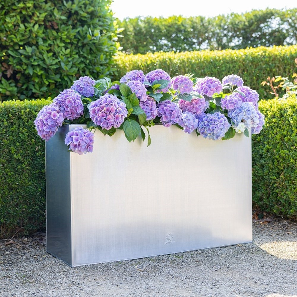 Silver Zinc Tall Trough Planter