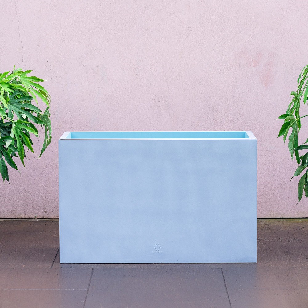Silver Zinc Tall Trough Planter