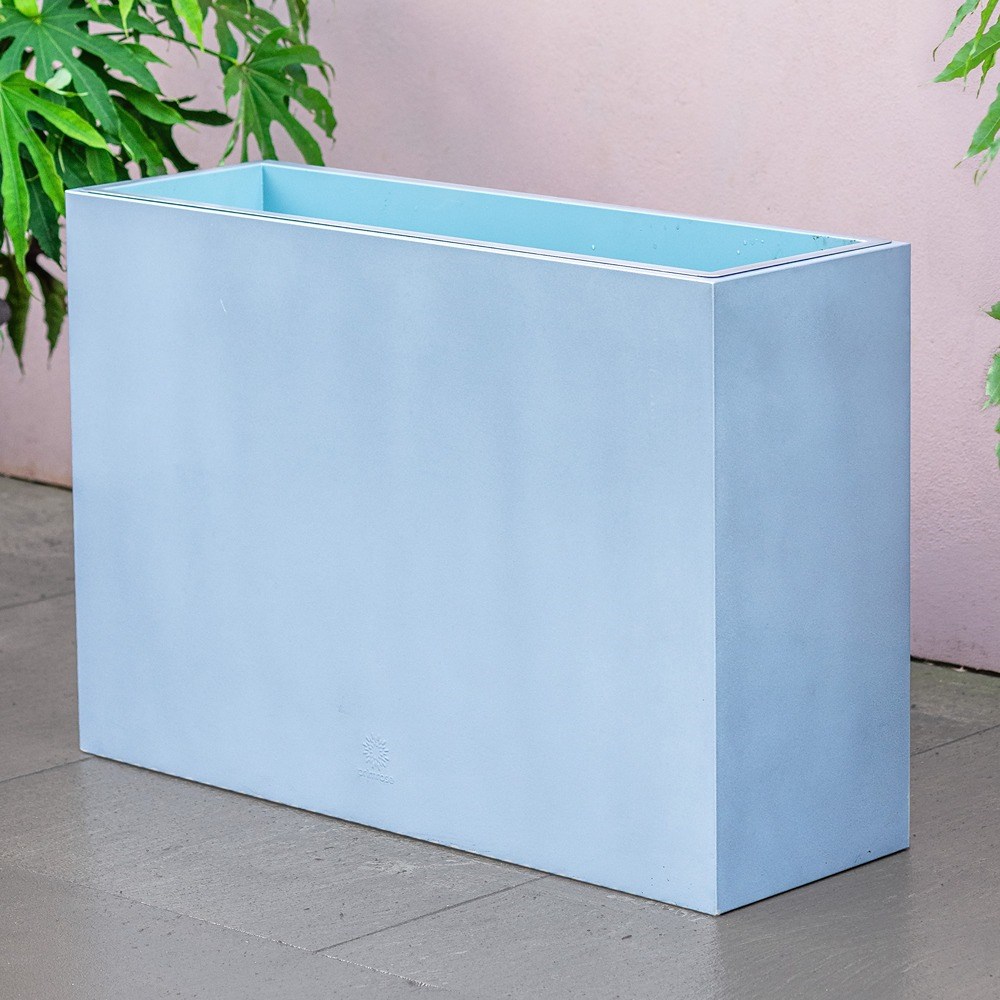 Silver Zinc Tall Trough Planter