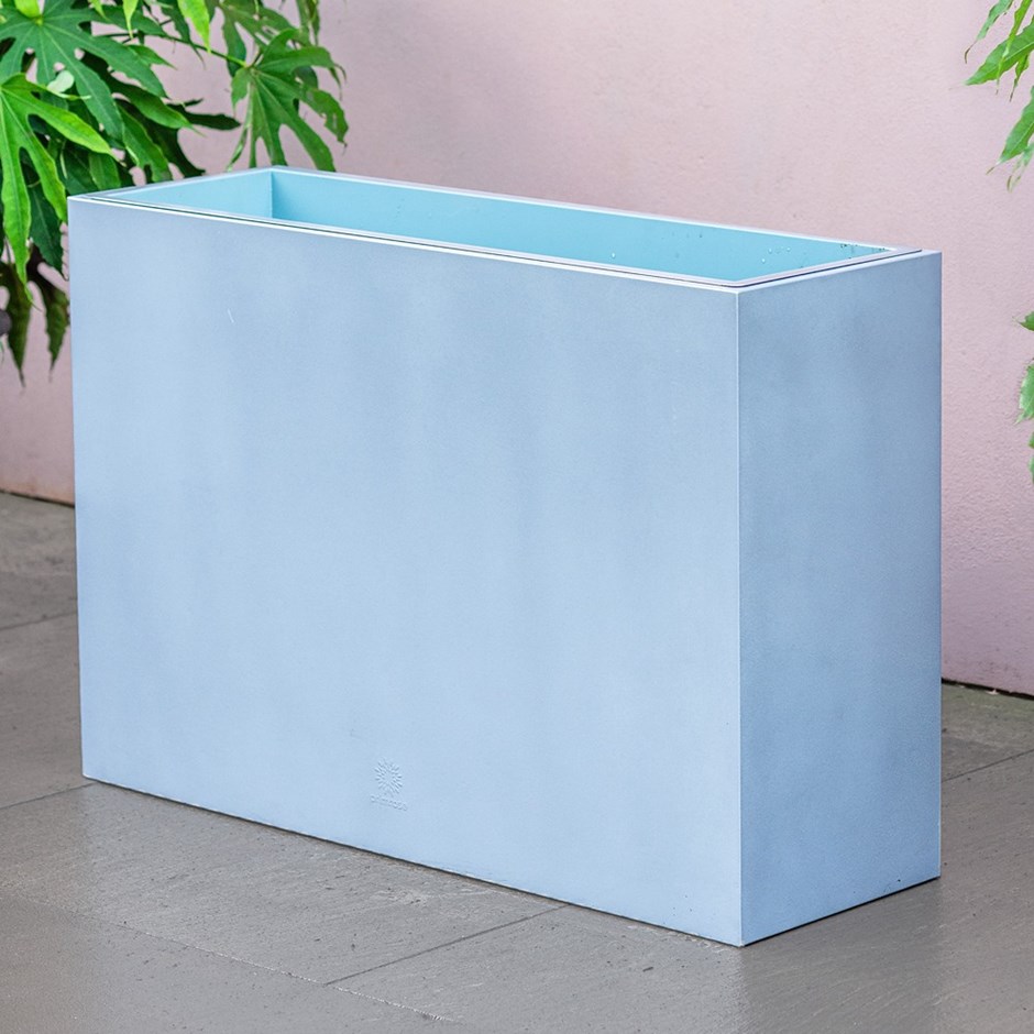 Silver Zinc Tall Trough Planter