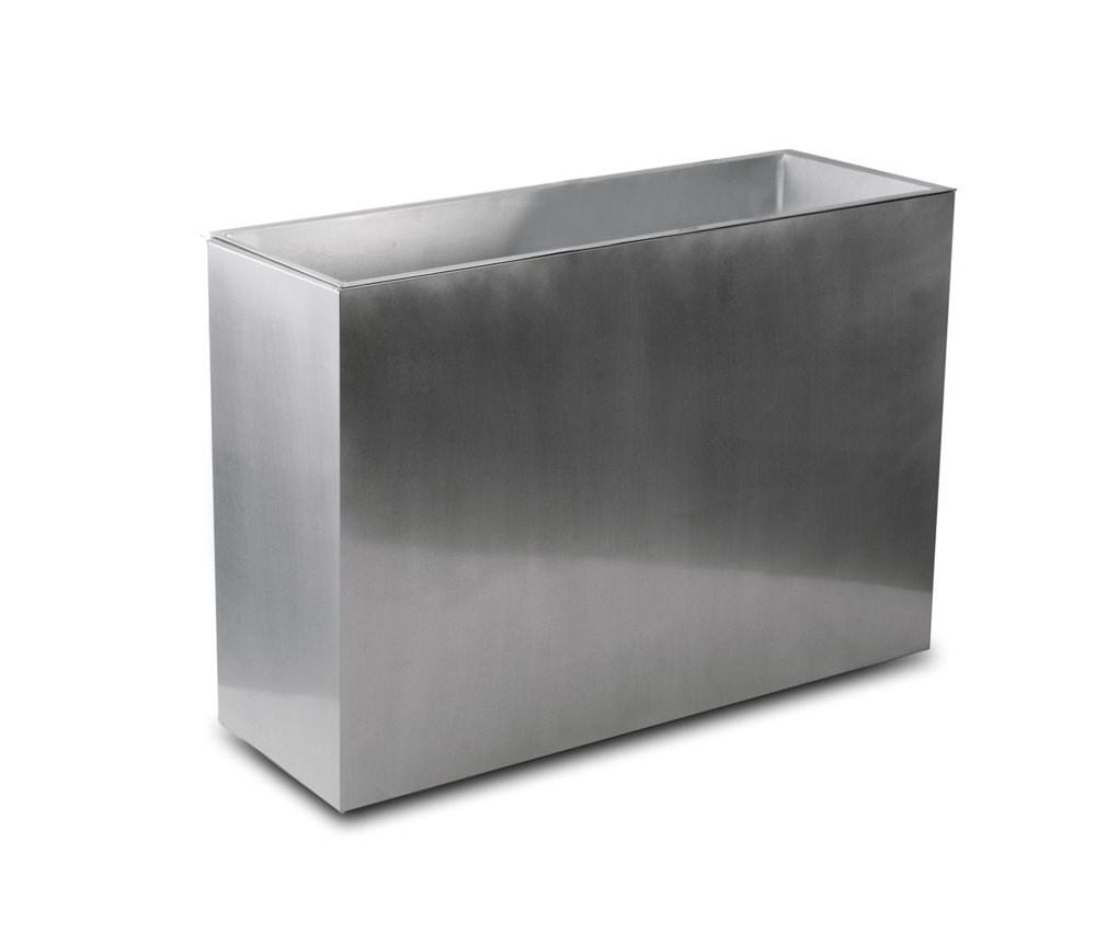 Zinc Tall Trough Planter with Insert in Silver - By Primrose™ (L95cm x H60cm)
