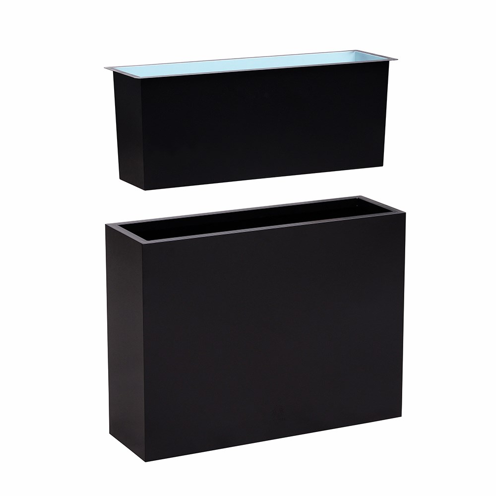 Black Zinc Tall Trough Planter