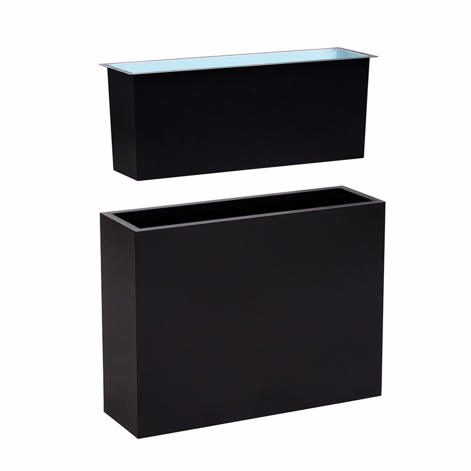 Black Zinc Tall Trough Planter