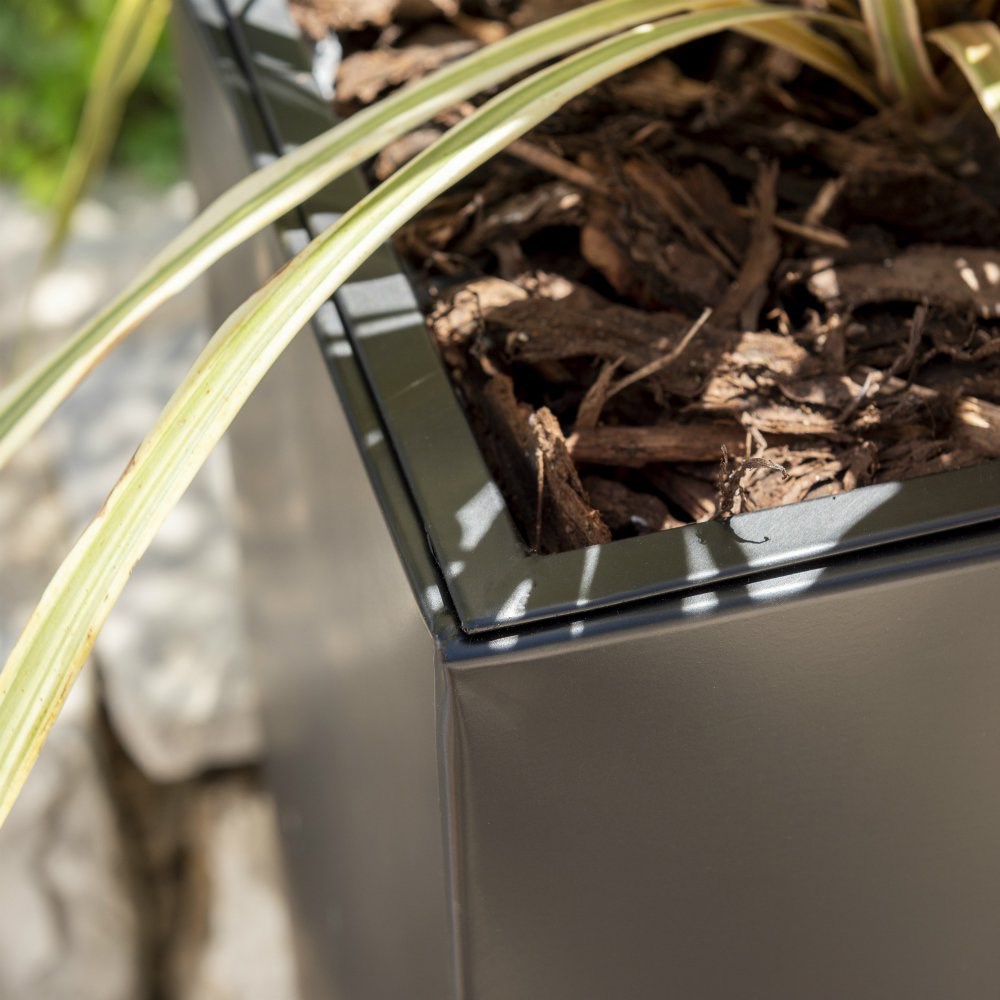 Black Zinc Tall Trough Planter