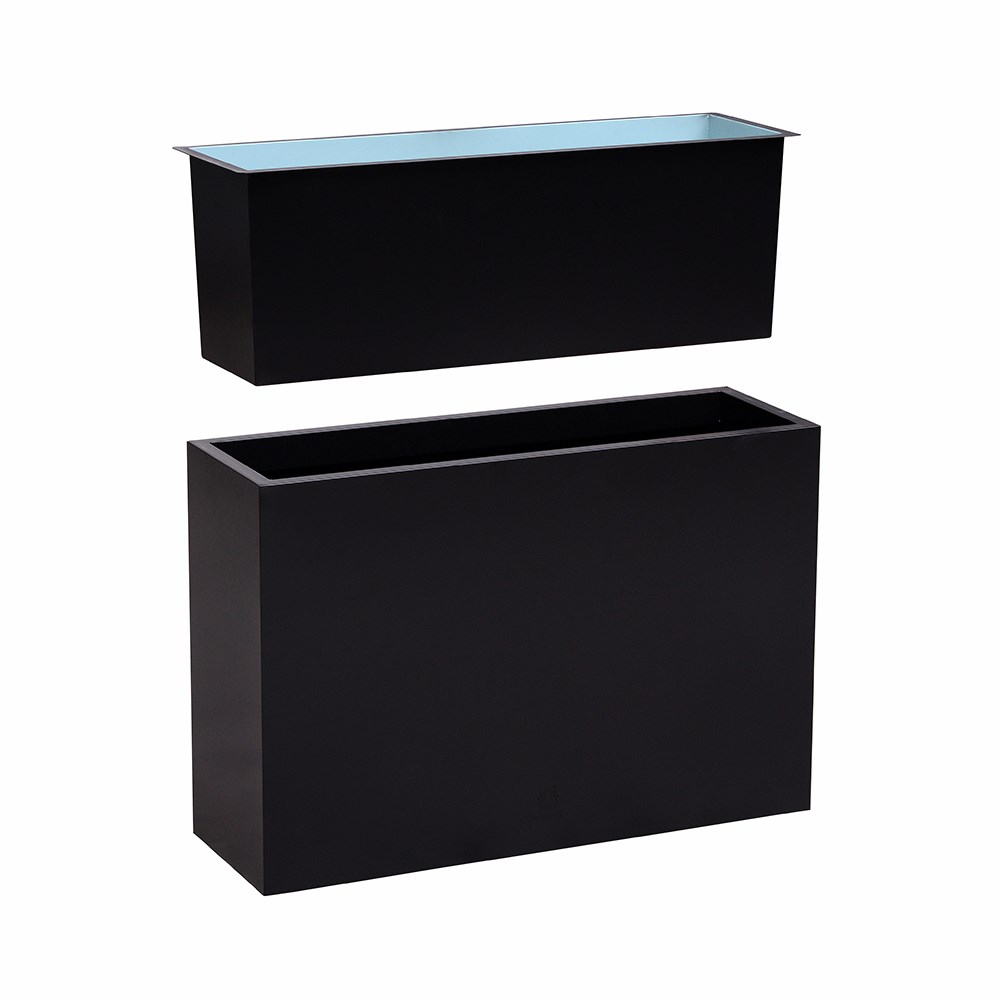 Black Zinc Tall Trough Planter