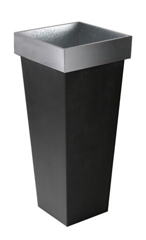 H70cm Zinc Tall Flared Square Planter - By Primrose™