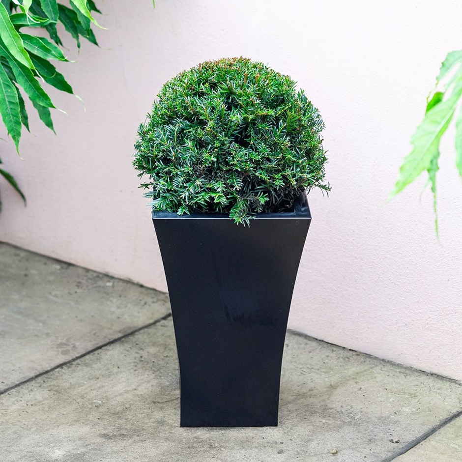 Black Zinc Tapered Square Planter