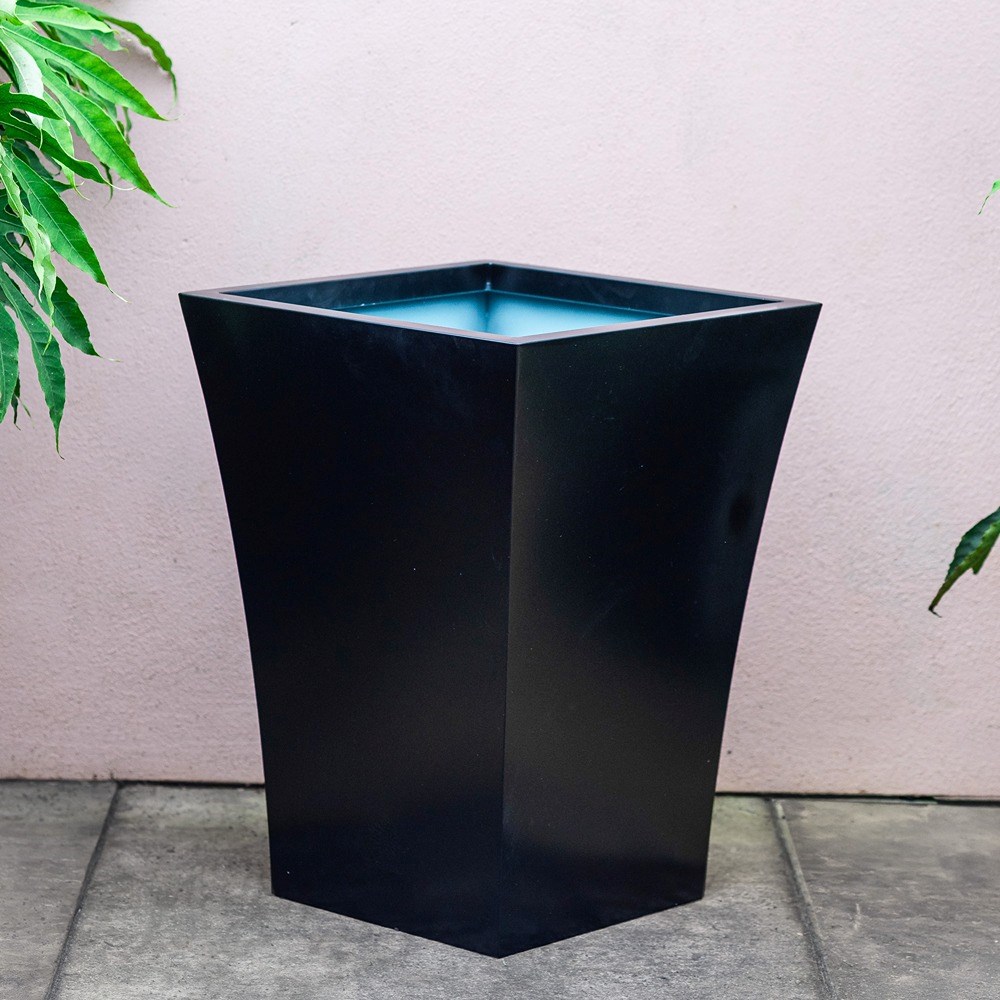 Black Zinc Tapered Square Planter