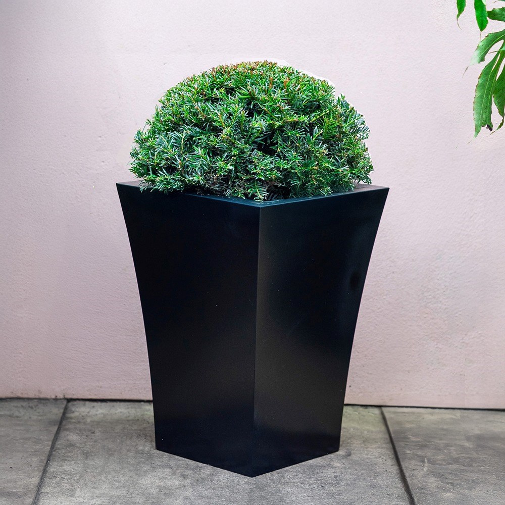 Black Zinc Tapered Square Planter