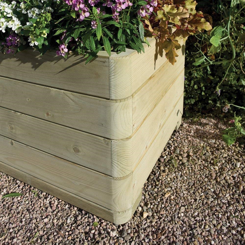 W1m (3ft 3in) Wooden Rectangular Marberry Planter by Rowlinson®