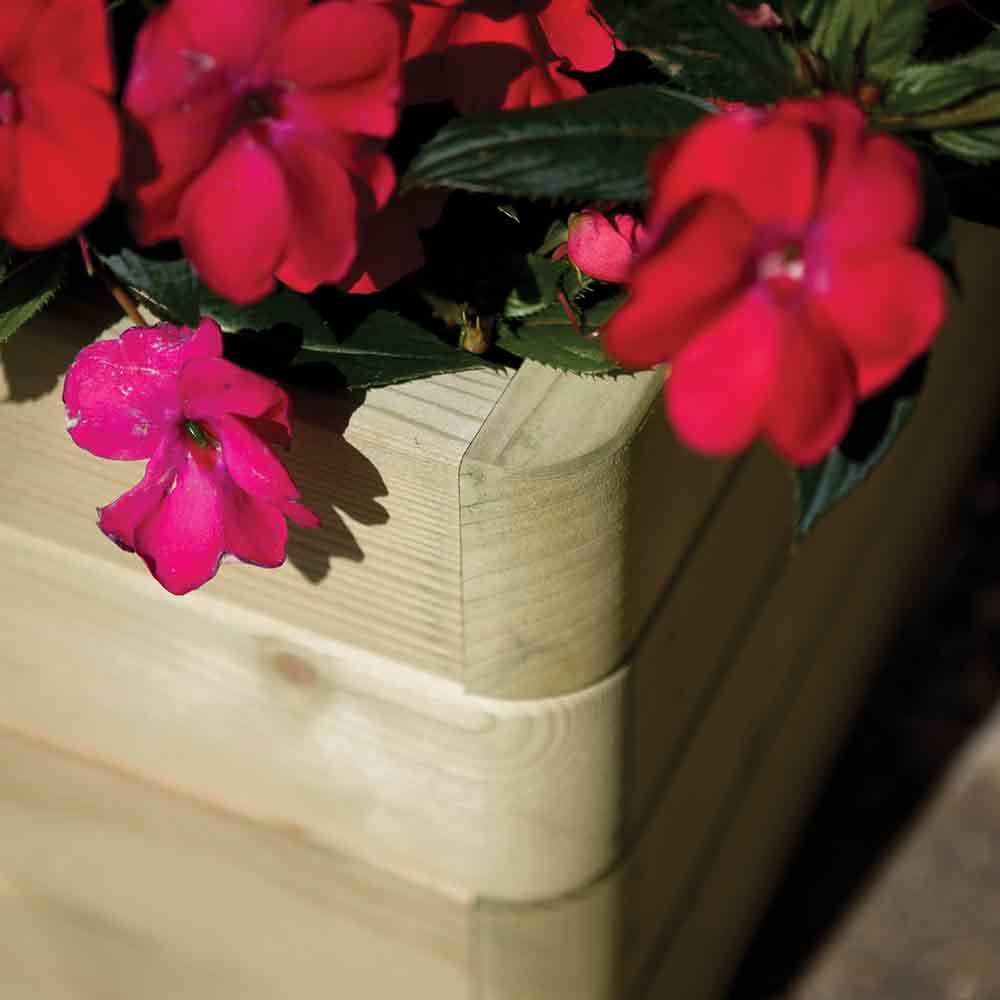 50cm Wooden Marberry Square Planter - by Rowlinson