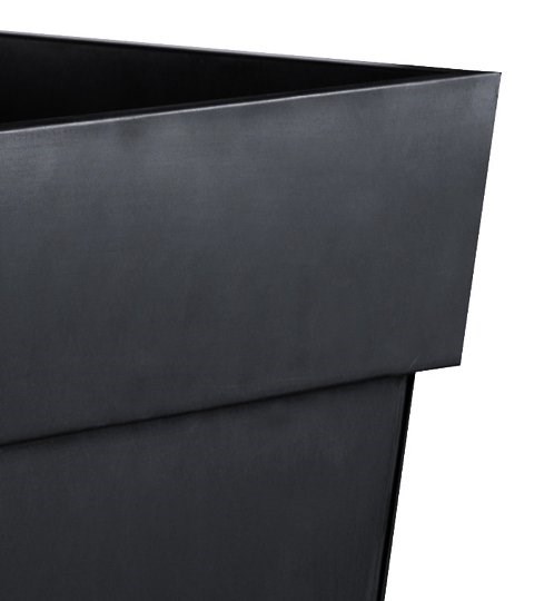 H60cm Black Zinc Tall Flared Square Planter - By Primrose™