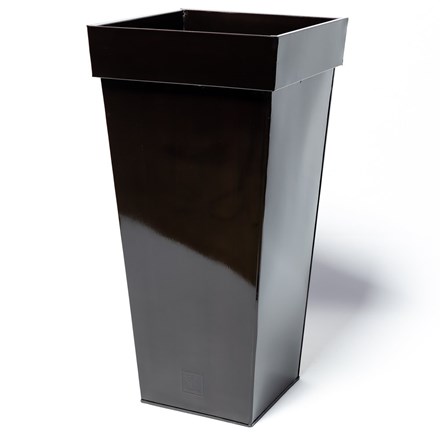 H80cm Mocha Brown Zinc Tall Flared Square Planter - By Primrose™