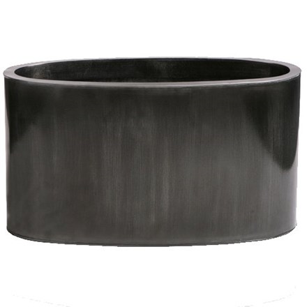 W60cm Platinum Low Oval Zinc Galvanised Planter - By Primrose™
