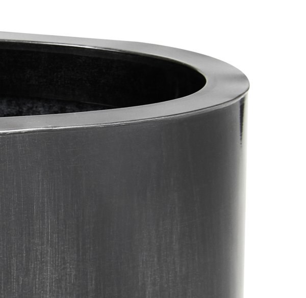 W60cm Platinum Low Oval Zinc Galvanised Planter - By Primrose™