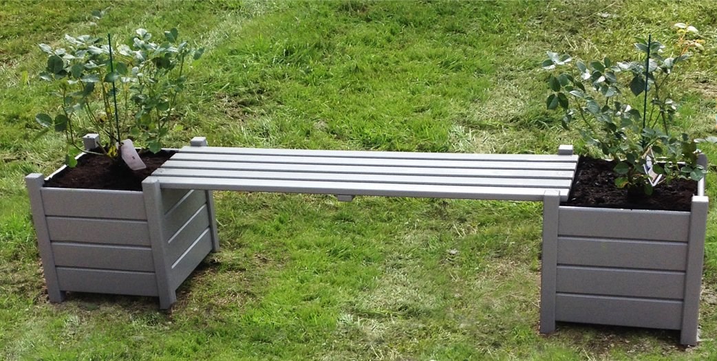 1.8m Pine Wood Grey Versailles Planter Bench