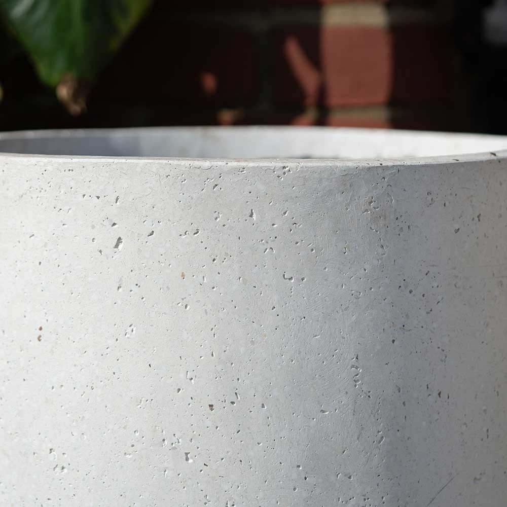 45cm Fiberstone Cylinder Planter in White
