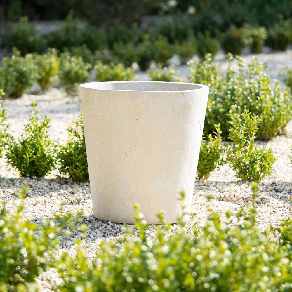 45cm Fiberstone Round Planter in Cream