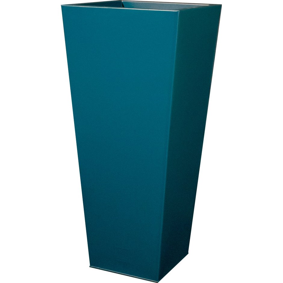 Teal Zinc Tapered Square Planter