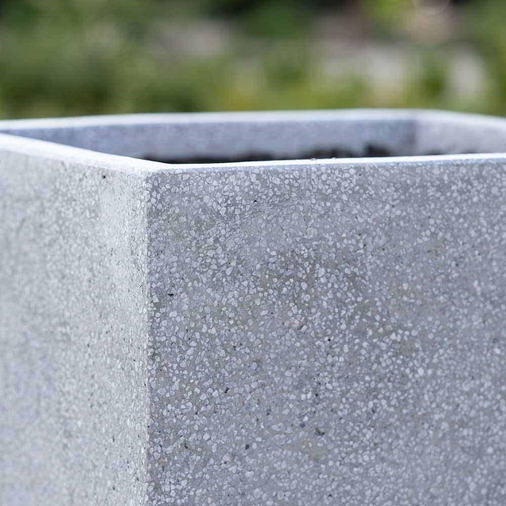 40cm Fiberstone Cube Planter in Grey
