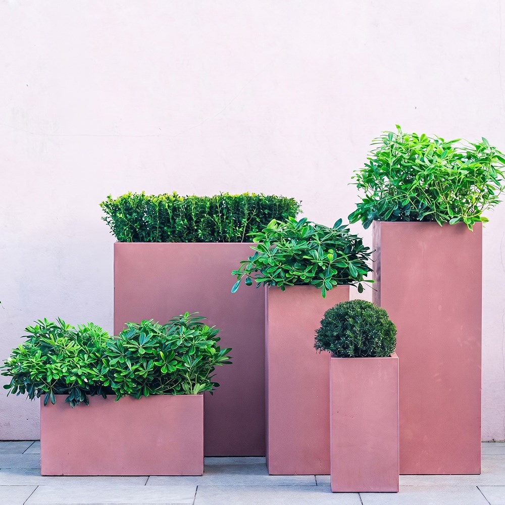 Copper Zinc Tall Trough Planter