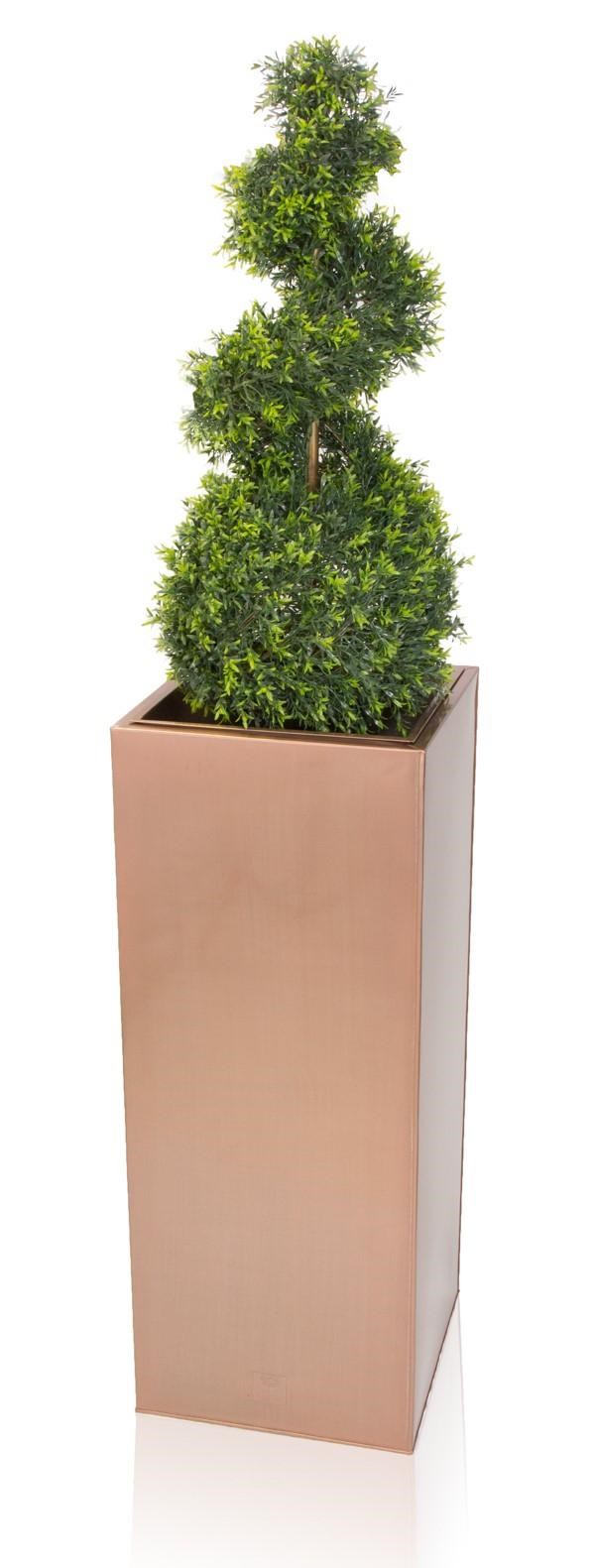 H100cm Zinc Galvanised Tall Copper Planter With Insert - By Primrose™