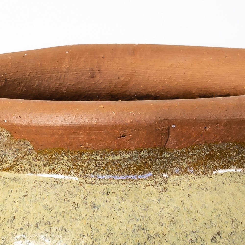 Cream Glazed Ceramic Round Bowl Planter