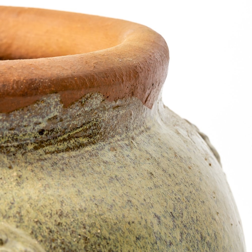 Cream Glazed Ceramic Round Bowl Planter